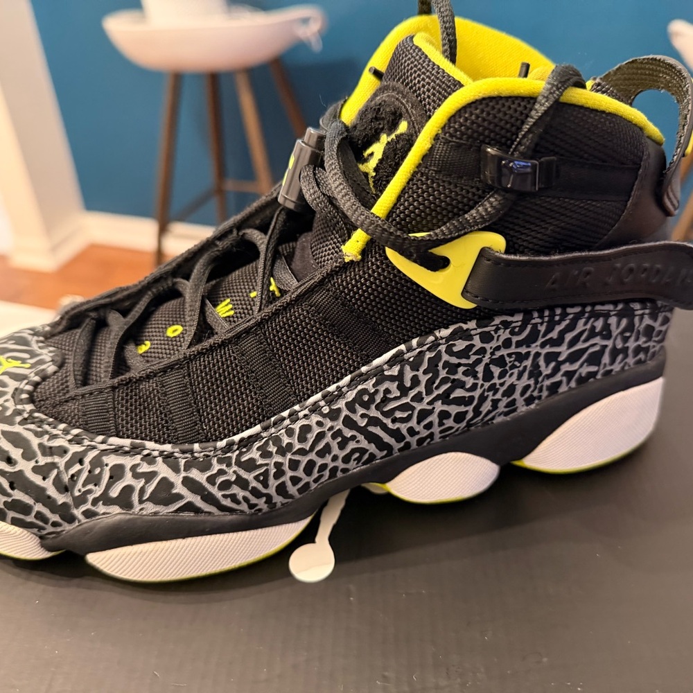 Jordan Black and Yellow Sneakers